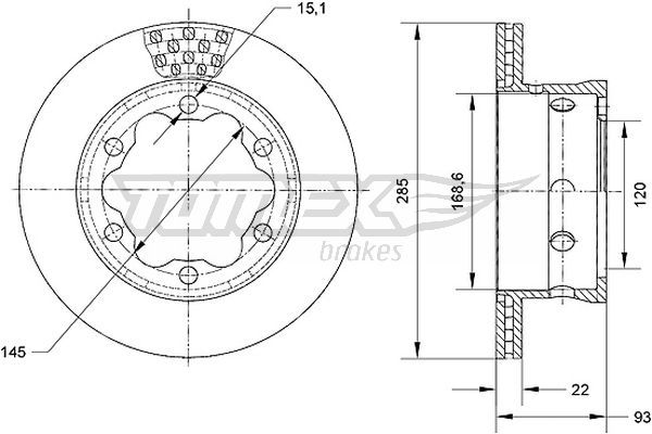 TOMEX BRAKES Тормозной диск TX 70-25